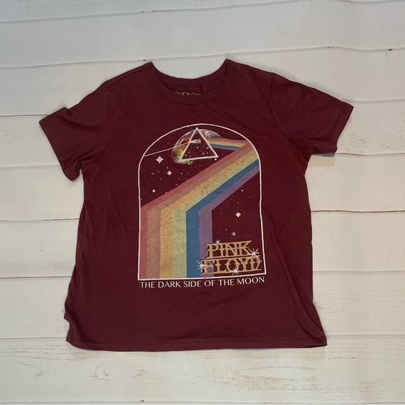 Tops - Womans Bugandy Pink Floyd Tee Size Large